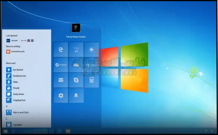 لافتة تحميل ويندوز 7 عربي التشغيل Windows 7، تسلط الضوء عليه كخيار تنزيل مجاني